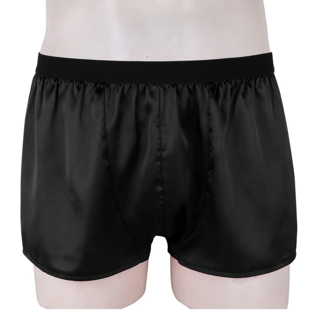 Men Silk Satin Boxer Shorts Brief Underwear Boxer Trunk Sleep Shorts Lingerie